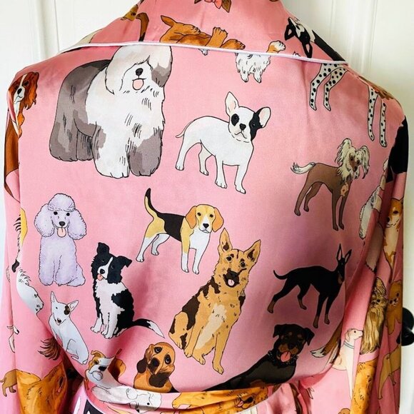 Anthropologie Karen Mabon Crufts Dog Theme Robe Size Large 10-14 - Picture 7 of 11